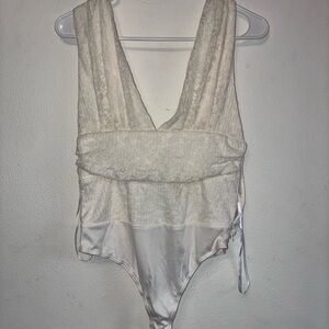 Lulu's Cream Lace Bodysuit